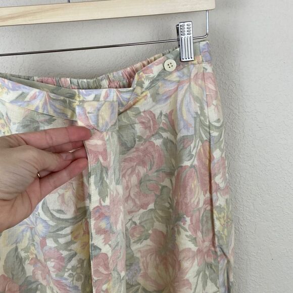 Vintage Jones New York 100% Linen Floral Pastel Skirt size 8P - Picture 5 of 7